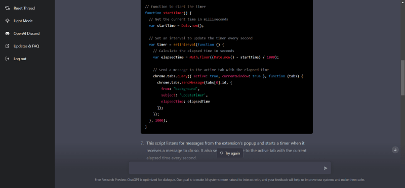 chatGPT screenshot