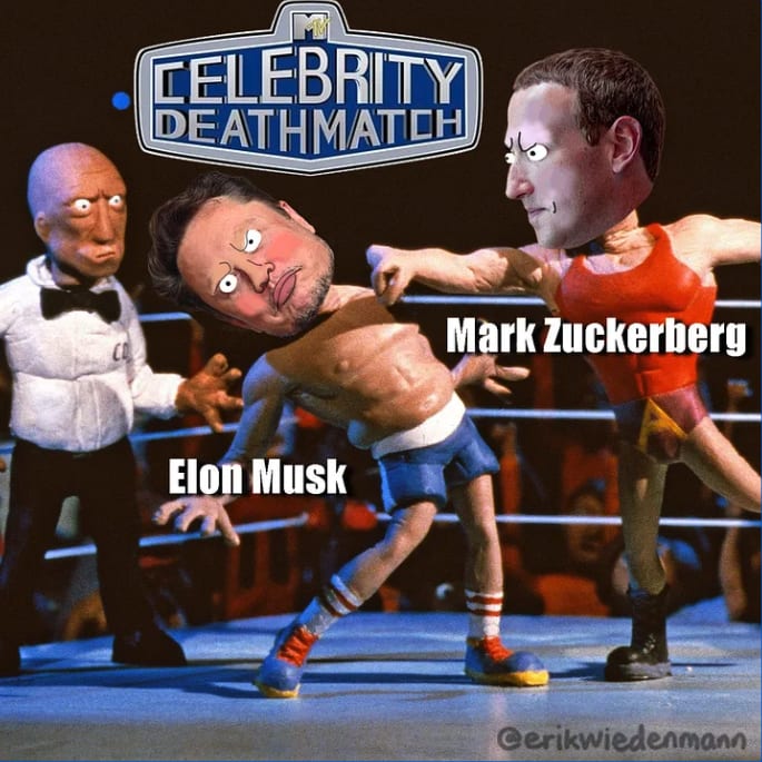 MTV’s “Celebrity Deathmatch”, from the late 90’s, fed the public’s imagination (Illustration: Erik Wiedenmann)