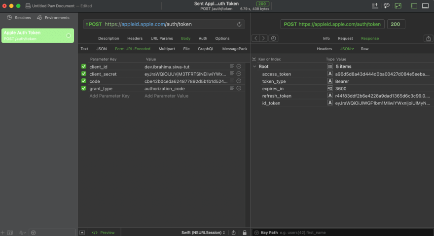 Token validation test