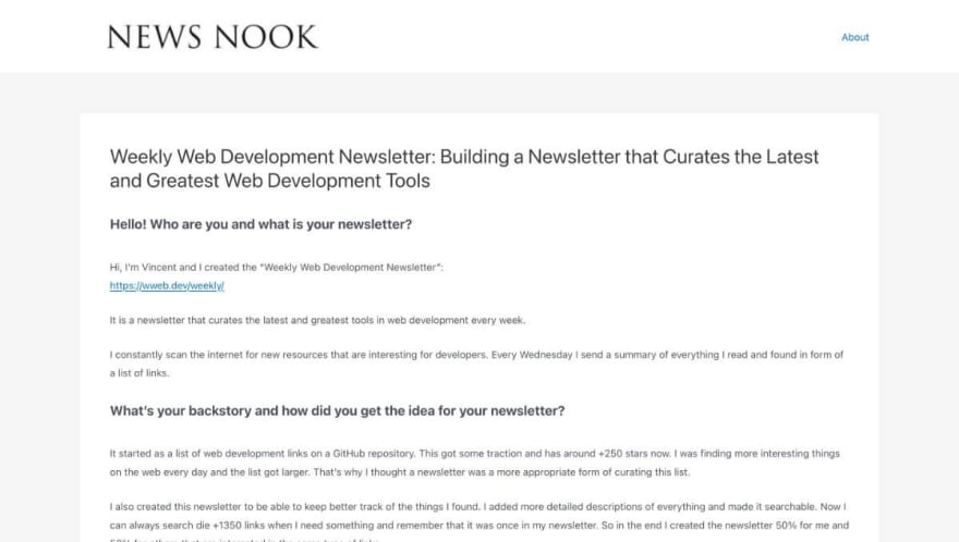 wweb.dev weekly interview