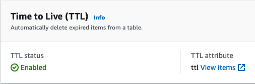 dynamodb ttl set in the AWS Console
