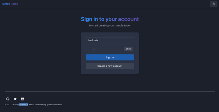 Sign-in dark