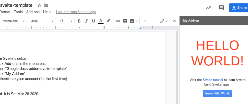 How to use Svelte for your Google Docs add-on