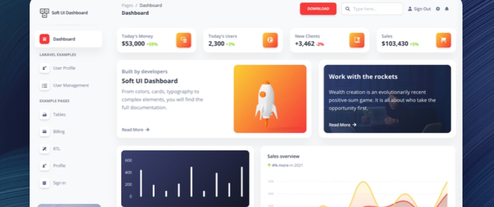 Soft Dashboard Laravel - Free Template