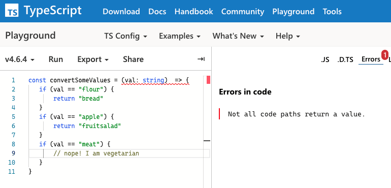 Solve Typescript 'Not All Code Paths Return A Value' By Properly Using  Returntypes | Codereview Chronicles - Dev Community