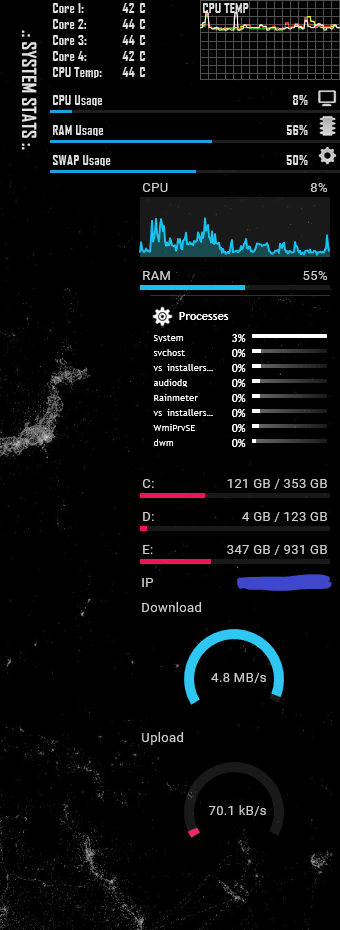 rainmeter information overload 2.0 cpu temp setup