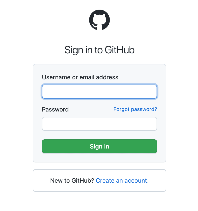 github sign in page