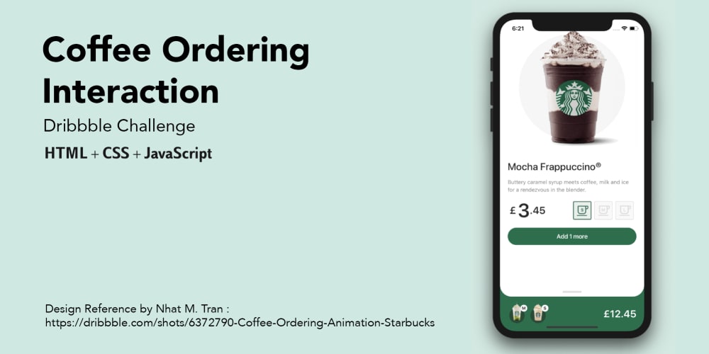 Dribbble Challenge] — Coffee Ordering Animation - DEV Community