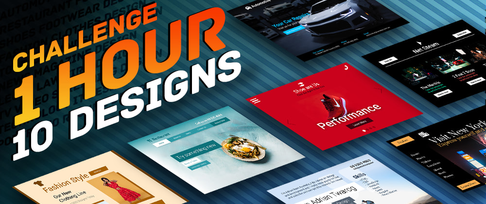 Cover image for 10 Web Designs in 1 Hour - Design Challenge