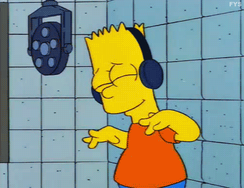 Bart jamming to some music