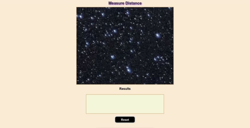 Measure distance between stars appear in an image