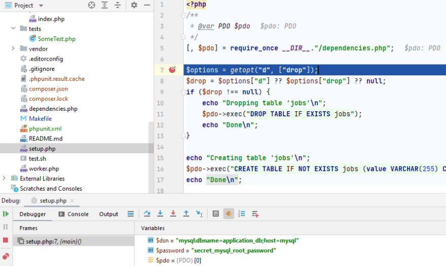 PhpStorm debugging breakpoint for cli