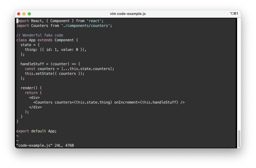 example of the 1989 vim colorscheme