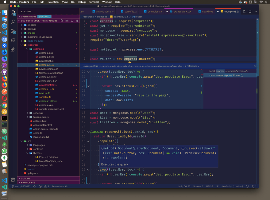 Preview of the IDE with Pop N’ Lock Theme