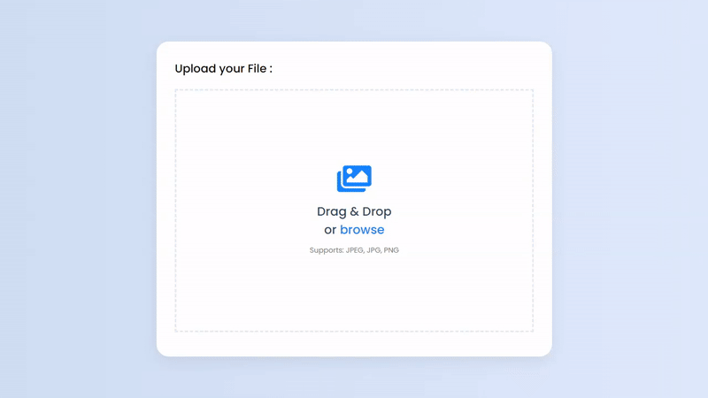 Drag & Drop or Browse ? to Upload File using HTML CSS and JavaScript