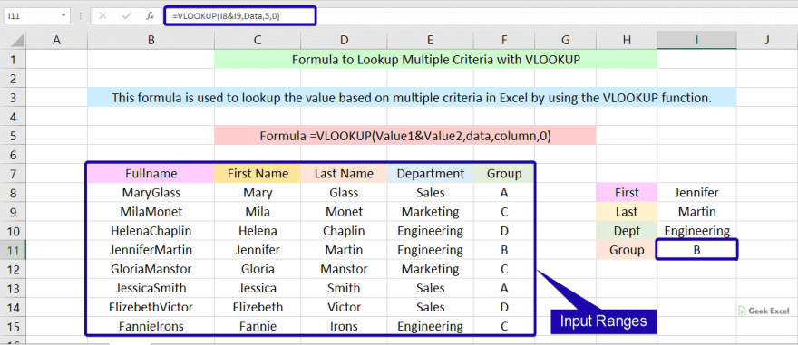 VLOOKUP multiple criteria