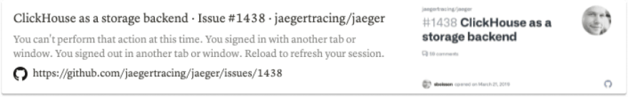 Jaeger GitHub issues