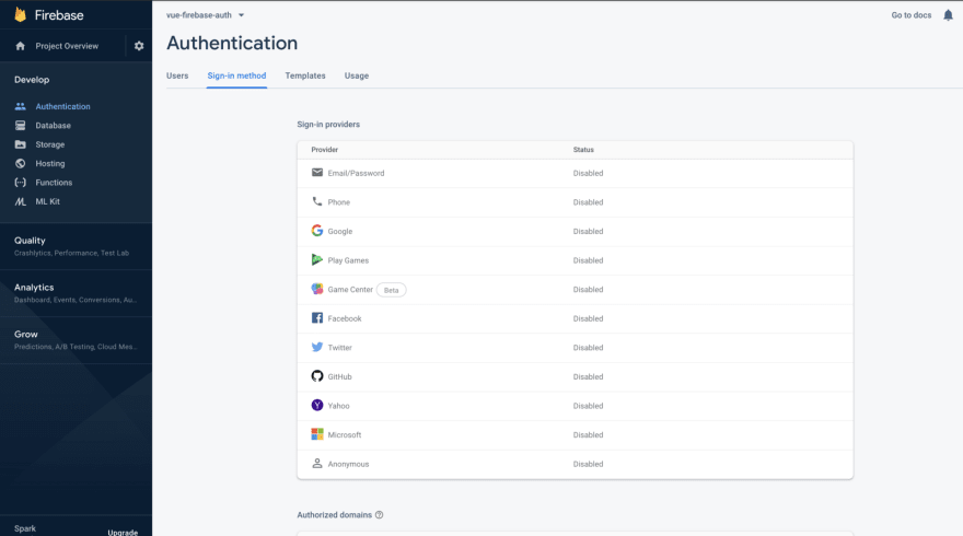 firebase authentication