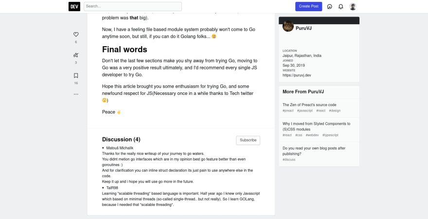 Articles details page