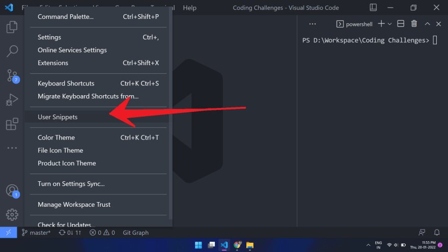 Creating your own snippet in VS Code within 1 minute - DEV Community