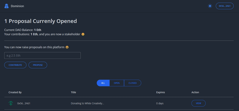 Dominion DAO Demo