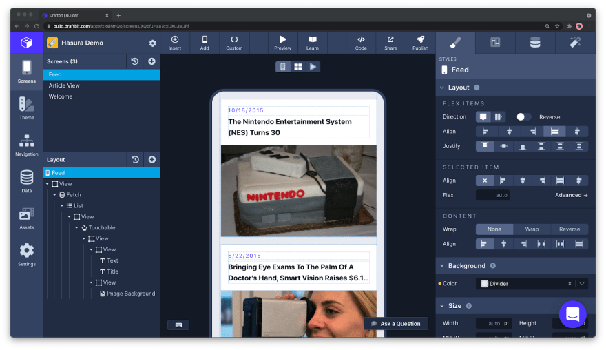 Editor in Draftbit.