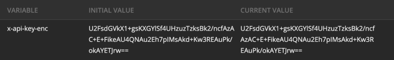 Environment variable with the encrypted API key