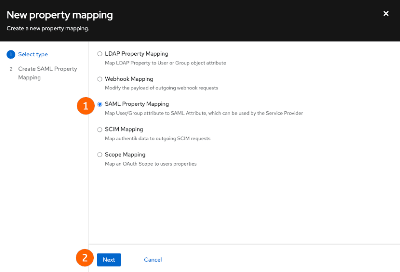 SAML Property Mapping