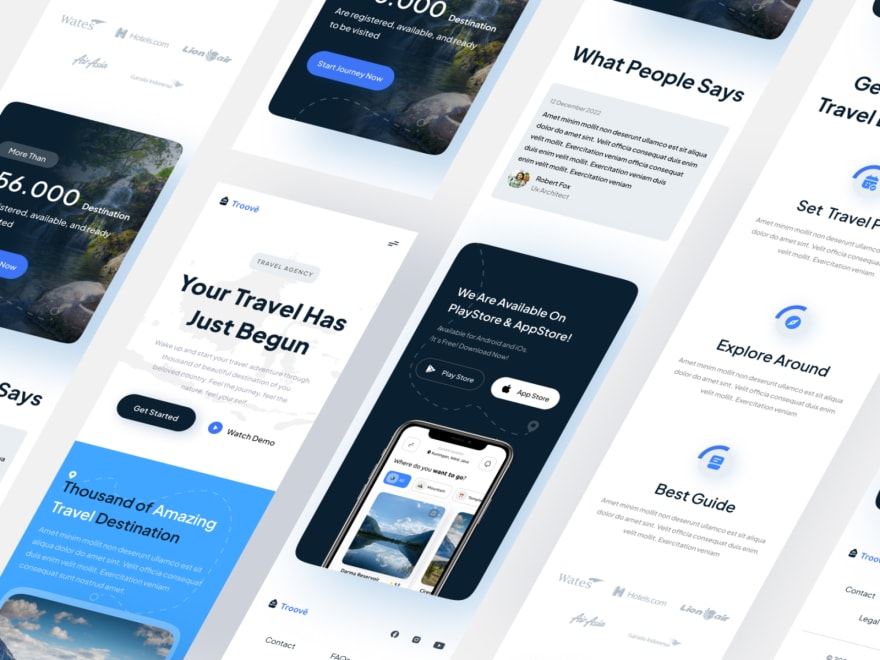 by [Ihya Fathurr](https://dribbble.com/shots/18519165-Troov-Landing-Page-Mobile-Responsive)