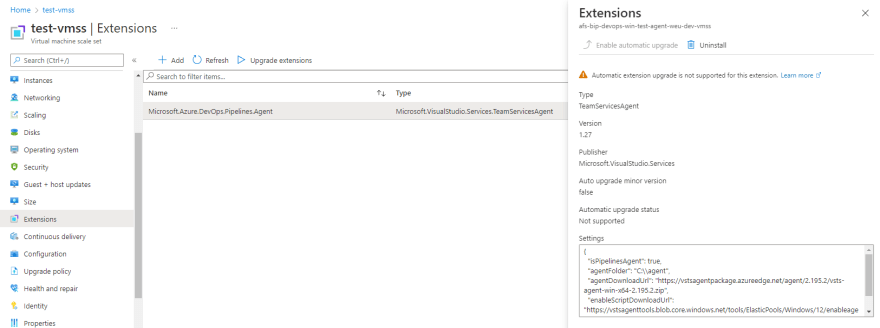 VM Scale Set extensions