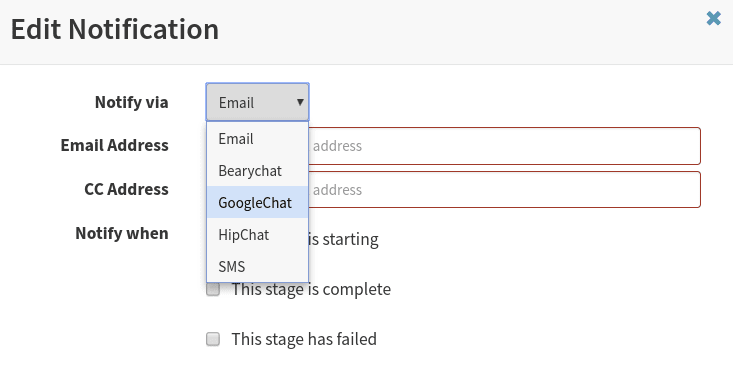 HangoutsChat drop down