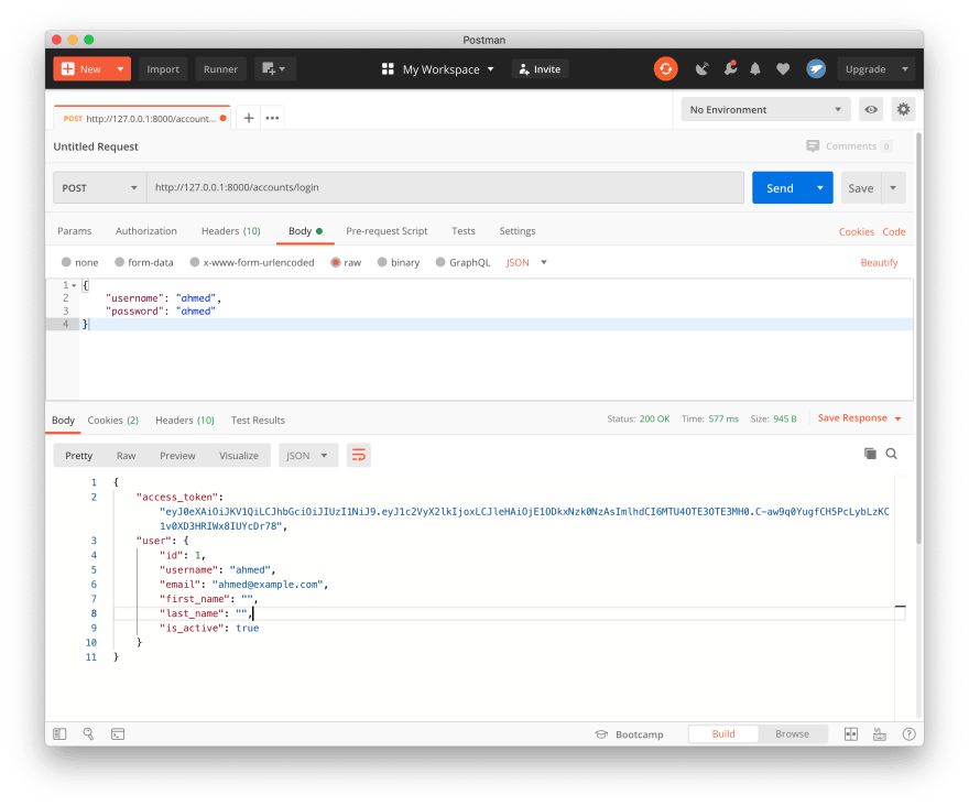 Login Response Body