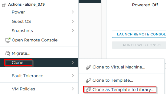 Clone as Template to Library