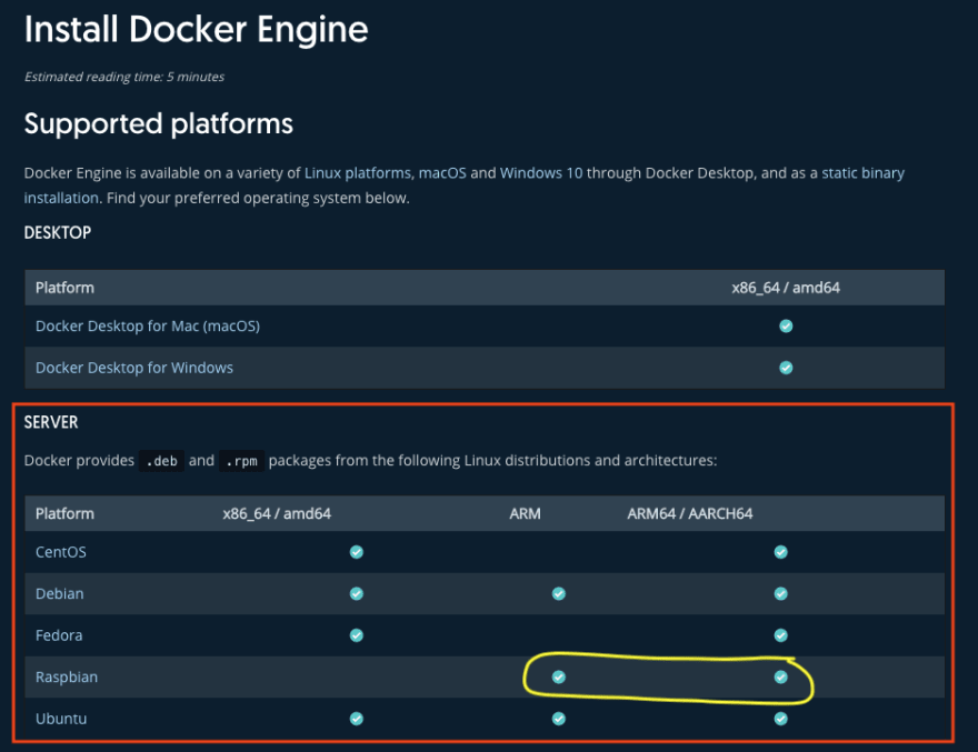 Figura 3 - Docker Engine Supported Platform