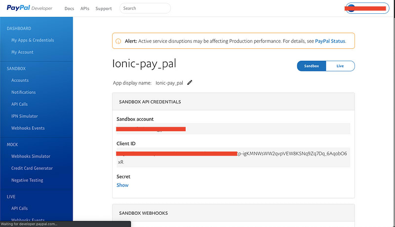 Obtain Client ID from PayPal sandbox