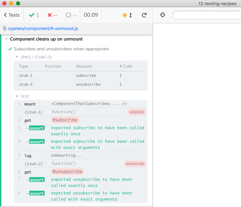 Mount and unmount callbacks