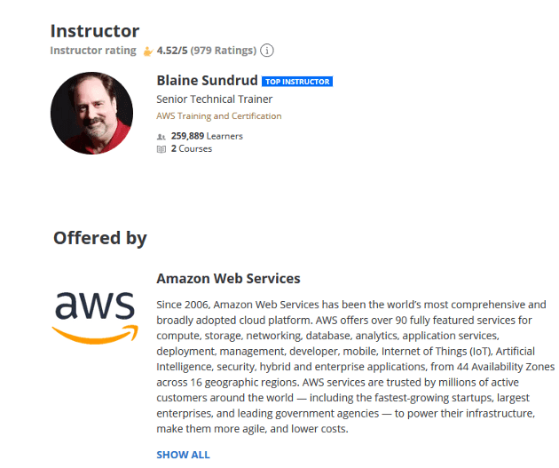 best aws machine learning course on Coursera