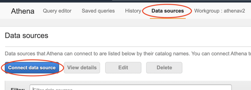 Athena data sources