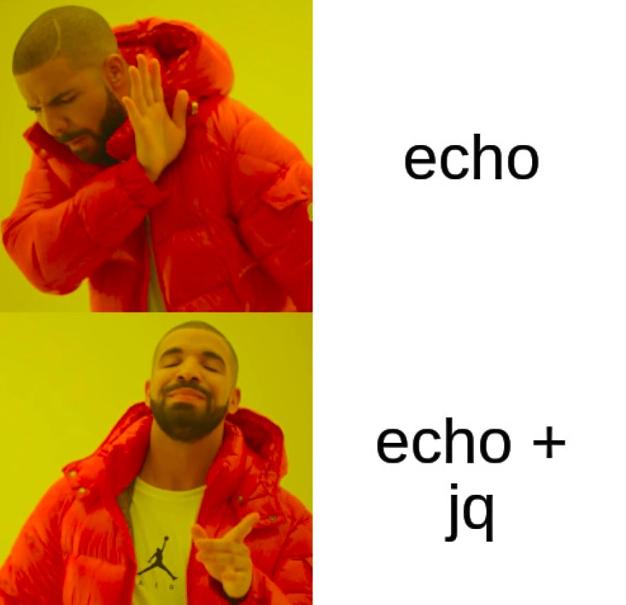 echo + jq