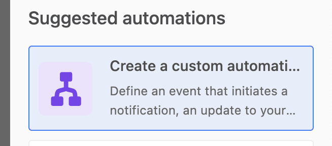suggested automations button