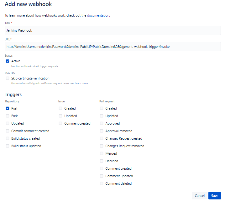 Bitbucket Branch Based Generic Webhook Trigger on Jenkins - DEV Community