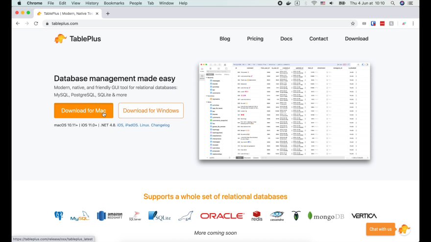 postgres app not showing databases