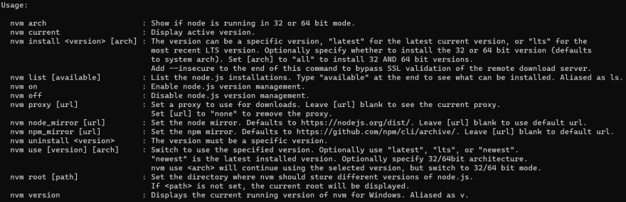 nvm install node nvm install node