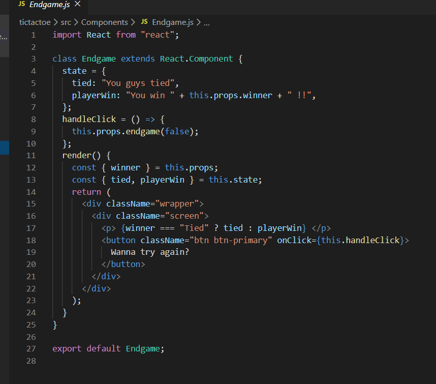 TIC TAC TOE – Javascript