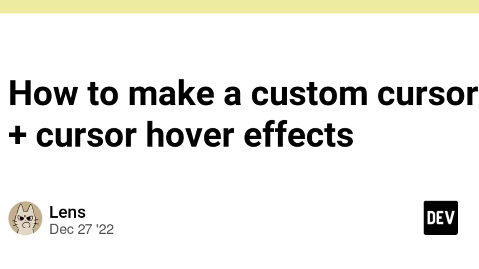 How to make a custom mouse cursor with text hover and trail effects with  HTML, CSS and Javascript 