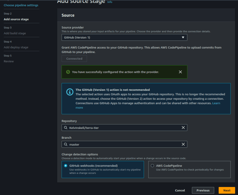 Creating a pipeline