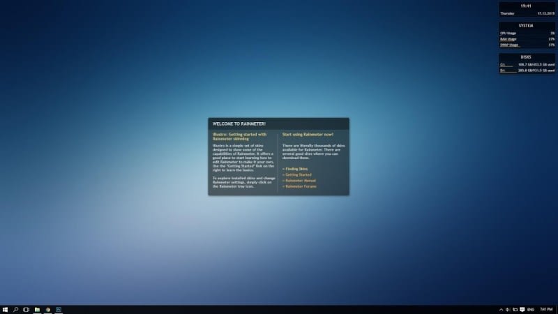 rainmeter skin installer unable to create file