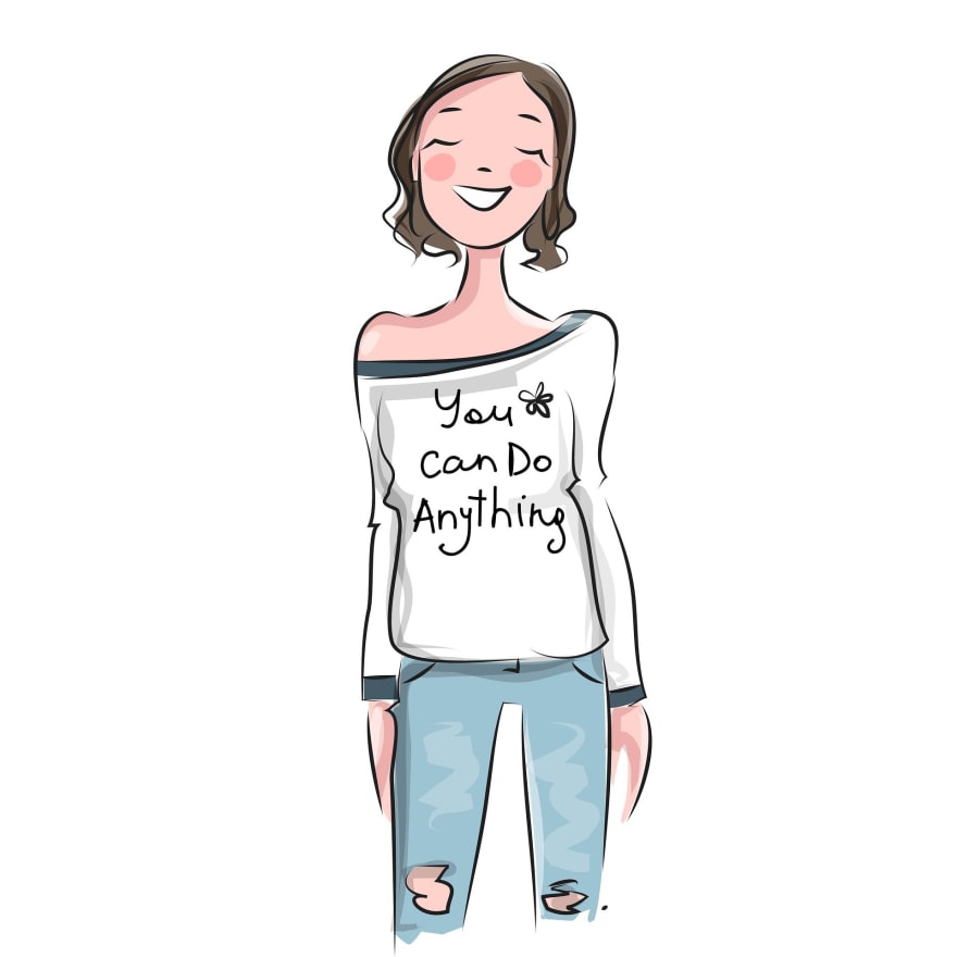 Image of lady wearing you can do anything T-shirt