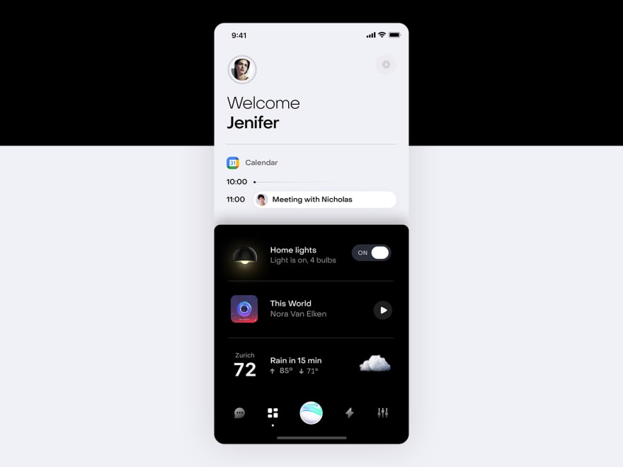 by [Gleb Kuznetsov](https://dribbble.com/shots/17764319-AI-launcher-Dashboard)