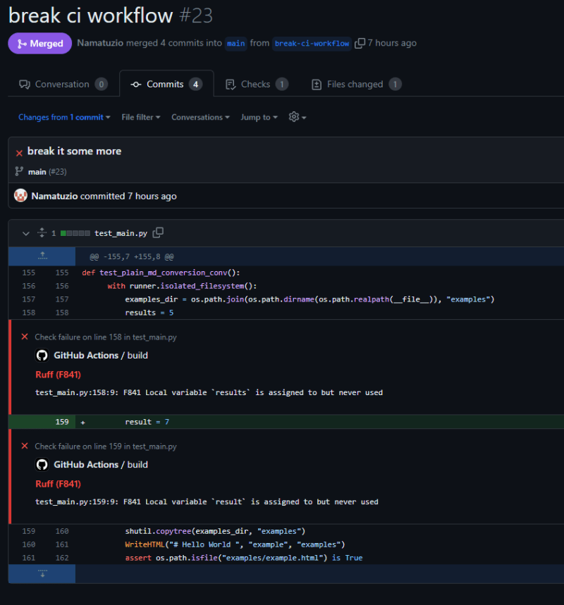 Viewing code errors